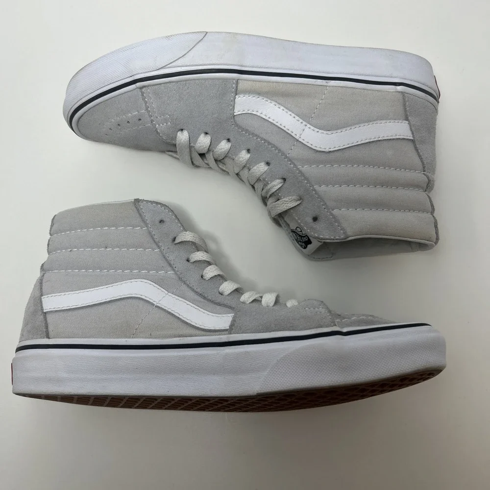 VANS Sk8-Hi Skate Sneakers Men's Sz‎ 6.5 Women's Sz 8 Gray Dawn/ True White